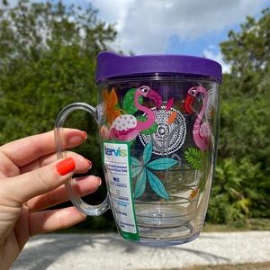 Tervis Flamingo Fun 16 oz Handled Mug Tumbler Double Insulated Pool Time
